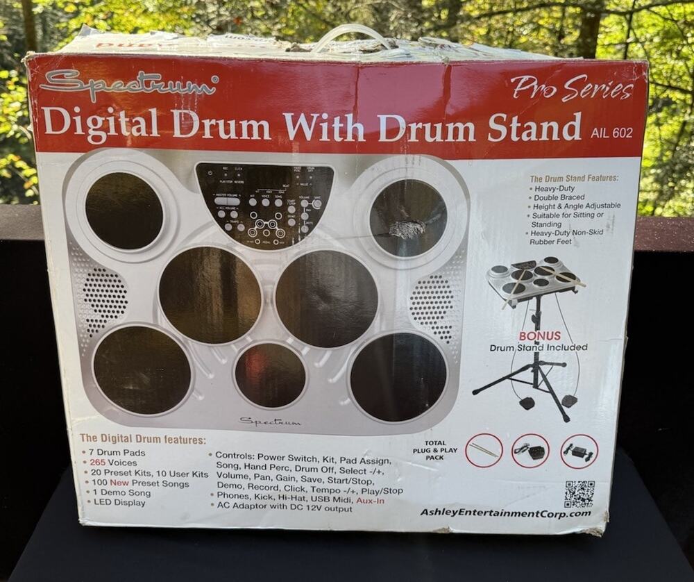 Spectrum AIL-602 Digital Drum Pad & Stand with Power Adapter Tested